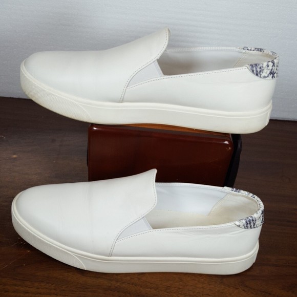 Cole Haan White Slip-On Sneakers with Patterned Heel Tab - Picture 2 of 8